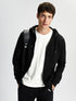 LC Waikiki Hooded Long Sleeve Men's Thick Zippered Sweatshirt